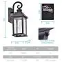 Dusk to Dawn Sensor Outdoor Wall Lantern, Exterior Wall Sconce Lights Fixture, Waterproof Anti-Rust Matte Black Porch Wall Light, Wall Mount Light with Glass Shade for Patio (Bulb Not Included)