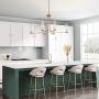 Gold Chandelier, Dining Room Chandelier with Clear Glass, Modern 6-Light Brass Hanging Light Fixture for Kitchen Island, Living Room, 36 inches