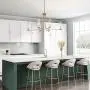 Gold Chandelier, Dining Room Chandelier with Clear Glass, Modern 6-Light Brass Hanging Light Fixture for Kitchen Island, Living Room, 36 inches