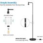 DEWENWILS Modern Floor Lamp for Living Room,Bedroom,Office,Stylish Black Standing Lamp with Adjustable Glass Shade,63 inch Corner Lamp