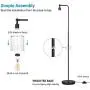 DEWENWILS Modern Floor Lamp for Living Room,Bedroom,Office,Stylish Black Standing Lamp with Adjustable Glass Shade,63 inch Corner Lamp