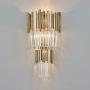 Wall Sconce XINDAR Luxurious Wall Light K9 Clear Crystal Flute Sconce Light Modern Minimalist Wall Lamp Bedroom Bedside Living Room Stair Wall Mount Light - Gold Finish 12''
