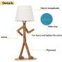 VOGLEE Novelty Cool DIY Desk Lamp for Kids Bedroom Adjustable Beside Table Lamp Swing Arm Wood Nightstand Light Living Room Dorm (Walnut)