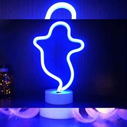 YIVIYAR Ghost Neon Night Light LED Sign, USB/Battery Ghost Decor Halloween Party Decorations Halloween Office Decorations Halloween Home Decor Halloween Decorations Indoor Halloween Party Decor(Ghost)