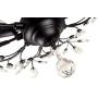 SEOL-LIGHT Vintage Large Crystal Branches Chandeliers Black Ceiling Light Flush Mounted Fixture with 5 Light 200W 31.5''Dia