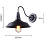Ncmoyin Vintage Wall Sconce Farmhouse Barn Gooseneck Wall Light Retro Shade for Kitchen Dining Room Loft Coffee Bar (Pack of 2)