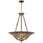 Vineyard Bronze Pendant Chandelier 24 1/2'' Wide Tiffany Style Art Glass Shade 4-Light Fixture for Dining Room House Foyer Kitchen Island Entryway Bedroom Living Room - Robert Louis Tiffany