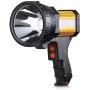 BUYSIGHT Rechargeable spotlight,Spot lights hand held large flashlight 6000 lumens handheld spotlight Lightweight and Super bright flashlight (Aluminium_Alloy Golden)