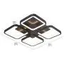 Leniure Black Square LED Light Ceiling Lamp Contemporary Chandelier Lighting Fixture 18'' Wide 18'' Deep 4'' High, Warm White 3000K