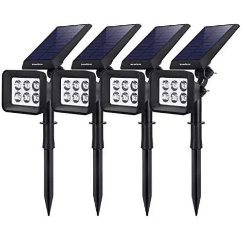 InnoGear Solar Lights Outdoor, 6 LED Solar Landscape Spotlights 2-in-1 IP65 Waterproof Auto On/Off Outdoor Lights Decorative Wall Light for Yard Garden Driveway Pathway Pool, Pack of 4 (White) InnoGear Solar Lights Outdoor, 6 LED Solar Landscape Spotlights 2-in-1 IP65 Waterproof Auto On/Off Outdoor Lights Decorative Wall Light for Yard Garden Driveway Pathway Pool, Pack of 4 (White)