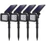 InnoGear Solar Lights Outdoor, 6 LED Solar Landscape Spotlights 2-in-1 IP65 Waterproof Auto On/Off Outdoor Lights Decorative Wall Light for Yard Garden Driveway Pathway Pool, Pack of 4 (White)