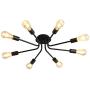 LIGOTFIRE Modern Sputnik Flush Mount Ceiling Light Semi 8 Light Industrial Black Mid Century Lighting Fixture for Dining Room Living Room Kitchen Bedroom Foyers