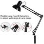 BBE Floor Lamp Standing Lamp, Adjustable Architect Swing Arm Standing Reading Lamp with Metal Base, Modern Design Studying Light with On/Off Switch for Living Room Bedroom Piano Room (Black)