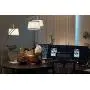 Kira Home Akira 78.5'' Modern 3-Light Arc Floor Lamp with 3-Way Switch, Gray Burlap Shades + Brushed Nickel Finish