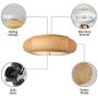 KWOKING Lighting Handmade Flush Mount Ceiling Light Creative Bamboo Ceiling Lighting fixtures Rattan Lantern Light 3 Lights Vintage Hanging Light for Living Room, Restaurant, Bedroom 19.69 inch