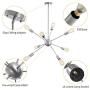 SGLfarmty Sputnik Chandeliers Mid Century Morden Ceiling Light Fixture for Flat or Sloped Ceiling Bar Dining Room 8 Lights (Satin Nickel)