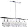 Saint Mossi Modern Crystal Linear Raindrop Chandelier Lighting Flush Mount LED Ceiling Light Fixture Pendant Lamp for Dining Room Bathroom Bedroom Livingroom 8E12 Base H12'' x L 47''