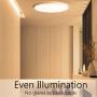 LED Ceiling Light, White Flush Mount Fixture 12 Inch 24W Warm White Flat Modern Ceiling Lighting, 3200LM 240W Equivalent Ceiling Lamp for Bedroom, Bathroom, Kitchen, Hallway, .etc.