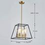 Saint Mossi Black and Gold Chandelier with 4 Lights,Metal Island Lighting,Farmhouse Industrial Country Hanging Pendant Light Fxiture for Living Room,W14''xH60'' with Adjustable Rods