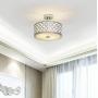 POPILION Chrome Finish Flush Mount Ceiling Light,Ceiling Light Fixture Tempered Glass Acrylic