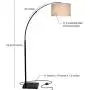 Brightech Logan - Contemporary Arc Floor Lamp w. Marble Base - Over The Couch Hanging Light On Arching Pole - Modern Living Room Lighting Matches Decor & Gets Compliments - Black