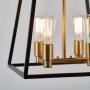 Artika CAR15-ON Carter Square 4 Pendant Light Fixture, Kitchen Island Chandelier, with a Steel Black and Gold Finish, 8