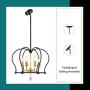 Trongee Industrial Pendant Light Fixtures Black Metal Pendant Lights Rustic Farmhouse Chandelier for Kitchen Dining Room Living Room Foyer Hallway Loft (Large)