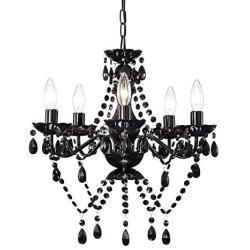 Black Chandelier Crystals Chandelier Lighting 5 Light Dining Room Chandelier