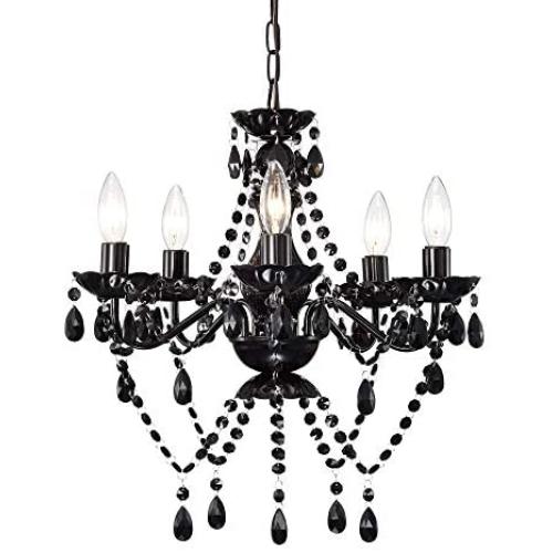 Black Chandelier Crystals Chandelier Lighting 5 Light Dining Room Chandelier