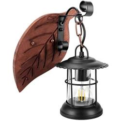 Rustic Wall Light Fixtures, Cegar Retro Wall Sconces, Industrial Light in Black Finish, with Bronze Wood Leaves, Vintage Metal Wall Light E26 Base, Bedroom Wall Lights Fixtures, Bedside Reading Lamp