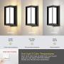 Sytmhoe Outdoor Wall-Porch-Light, Modern Wall Sconce,20W-Led Matte Black Exterior Wall Fixtures,Mounted Wall Patio Lamps,3-Color-Changeable for Garage Walkway Backyard Garden