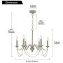 BONLICHT 6 Light Farmhouse Chandelier Modern Kitchen Island Pendant Lighting Brushed Nickel Industrial Candle Chandelier Classic Dining Room Light Fixture Hanging Ceiling Light for Living Room Foyer