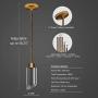 MOTINI 1-Light Modern Crystal Pendant Light in Gold Brushed Brass Finish Single Cylinder LED Light Fixtures Ceiling Hanging Glass Pendant Lighting for Kitchen Island Bedroom Dining Room Bar