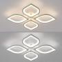 Modern Ceiling Light Acrylic Chandelier LED Ceiling Lamp Flower Shape for Living Room Dining Room Bedroom 85-265V (48W - Adjustable)