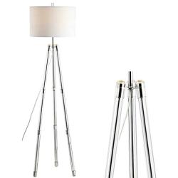 JONATHAN Y JYL2081A Arliss 60'' Surveyors Tripod Metal/Crystal LED Floor Lamp Contemporary,Glam,Modern,Transitional for Bedrooms, Living Room, Office, Reading, Chrome