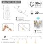 96FT RGB String Lights White Cord, Pergola Lights, Linkable & Extendable, Commercial Light String for Christmas, Halloween, Wedding Lights for Party, 2-Pack (48FT for Each)