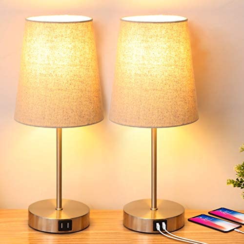 Yueximei Touch Control Table Lamp,3 Way Dimmable,2 USB Charging Ports,E26 Bedside Table Lamps,Nightstand Lamp for Bedroom, Living Room,Dorm or Office,2pack (LED Bulb Included) Yueximei Touch Control Table Lamp,3 Way Dimmable,2 USB Charging Ports,E26 Bedside Table Lamps,Nightstand Lamp for Bedroom, Living Room,Dorm or Office,2pack (LED Bulb Included)