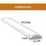 FaithSail 4FT Dimmable LED Flush Mount Ceiling Lights 40W LED Wraparound, 4800lm 4000K Neutral White, 4 Foot Linear LED Light Fixture Flush Mount for Kitchen, Office, Utility Room