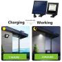 Ousam LED Solar Street Light with 16FT Cable Detachable Panel Flood Light Waterproof for Ceiling Porch, Cabin roof,Tree,Doorway,Garden Solar Lighting(White)
