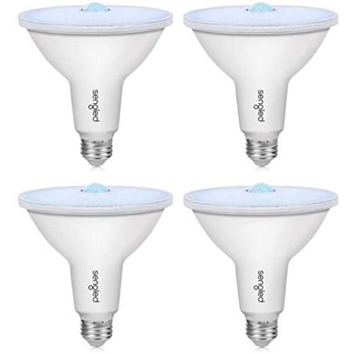 Sengled Motion Sensor Outdoor Light Dusk to Dawn Light Bulbs, LED Flood Lights Outdoor, Security Light E26 PAR38 Motion Activated 5000K Daylight, 1050LM, Waterproof, 4 Pack 4rd Gen