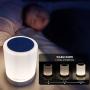 ELEPOWSTAR Smart Touch Night Light with Bluetooth Music Speaker, Dimmable Color Changing RGB Bedside Lamp for Bedroom, Portable Speakers with Mood Light, Best Gifts for Baby, Kids,Party