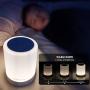 ELEPOWSTAR Smart Touch Night Light with Bluetooth Music Speaker, Dimmable Color Changing RGB Bedside Lamp for Bedroom, Portable Speakers with Mood Light, Best Gifts for Baby, Kids,Party