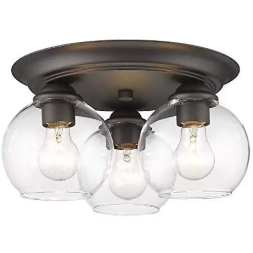Femila 14'' Semi Flush Mount Ceiling Light, 3-Light Ceiling Light Fixture with Oil Rubbed Bronze Finish, Clear Glass Cover for Kitchen, Dining Room, Living Room, Bedroom, 4FH36-F ORB Femila 14'' Semi Flush Mount Ceiling Light, 3-Light Ceiling Light Fixture with Oil Rubbed Bronze Finish, Clear Glass Cover for Kitchen, Dining Room, Living Room, Bedroom, 4FH36-F ORB