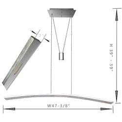 YIFONTIN LED Pendant Light Fixture Hanging Lamp Chandelier Lights 27W 3000K Warm Light Lamps for Living Dining Room Kitchen Island Restaurant, Brushed Aluminum.