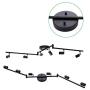 6-Light Adjustable Dimmable Track Lighting Kit by AIBOO,Flexible Foldable Arms, Matt Black Color Perfect for Kitchen,Hallyway Bed Room Lighting Fixture, GU10 Base Bulbs not Included