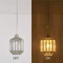 YLONG-ZS Hanging Lamps Crystal White Swag Lamp Rustic Pendant Light Plug in 16.4 FT Cord Hanging Pendant Light Cage in-Line On/Off Dimmer Switch for Kitchen Island, Dining Room, Living Room,Corner