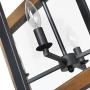 LOG BARN Dining Room Lighting Fixtures Hanging, Farmhouse Chandelier in Distressed Wood and Metal Finish, Black Pendant for Kitchen Island