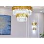 Wall Sconce XINDAR Luxurious Wall Light K9 Clear Crystal Flute Sconce Light Modern Minimalist Wall Lamp Bedroom Bedside Living Room Stair Wall Mount Light - Gold Finish 12''