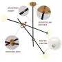 Miduxiy Sputnik Chandelier 3 Lights Mid-Century Black Pendant Lighting Modern Hanging Light Fixtures for Bedroom Kitchen Dining Room Living Room