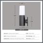 LMP Outdoor Wall Light LED Porch Light, Waterproof and Dust Resistant Light Fixtures Finishing with Aluminum, 3500K Wall Lamp for Patio, Entry, Garage, Yard, Garden- 1 Pack